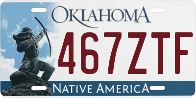 OK license plate 467ZTF