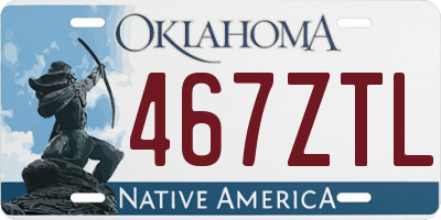 OK license plate 467ZTL