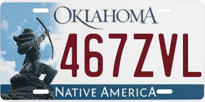OK license plate 467ZVL