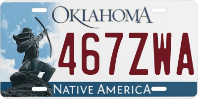 OK license plate 467ZWA