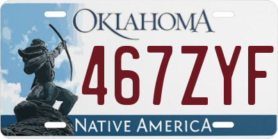 OK license plate 467ZYF