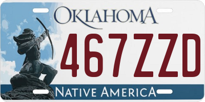 OK license plate 467ZZD