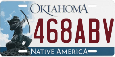 OK license plate 468ABV