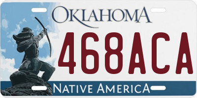 OK license plate 468ACA