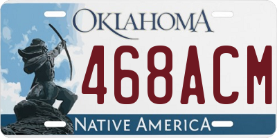 OK license plate 468ACM