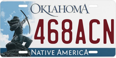 OK license plate 468ACN
