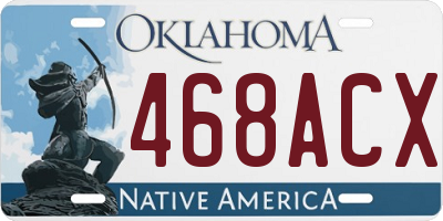 OK license plate 468ACX