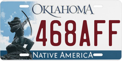 OK license plate 468AFF