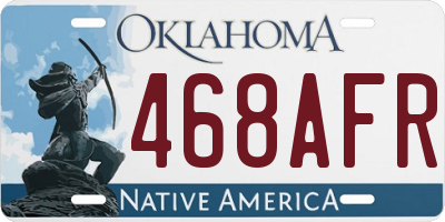 OK license plate 468AFR
