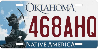 OK license plate 468AHQ