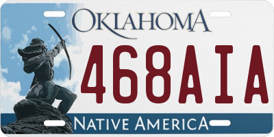 OK license plate 468AIA