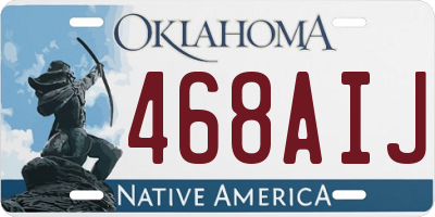 OK license plate 468AIJ