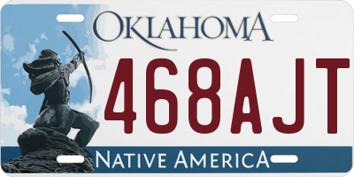 OK license plate 468AJT