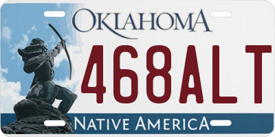 OK license plate 468ALT