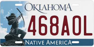 OK license plate 468AOL