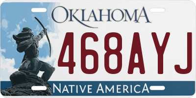 OK license plate 468AYJ
