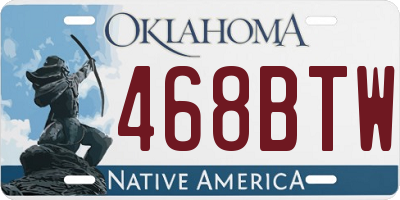 OK license plate 468BTW