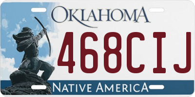 OK license plate 468CIJ