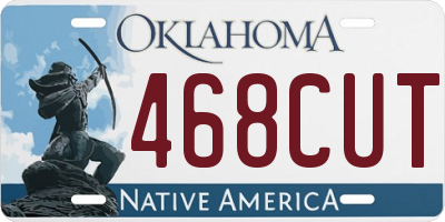 OK license plate 468CUT