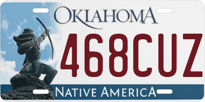 OK license plate 468CUZ
