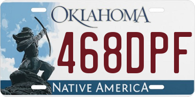 OK license plate 468DPF