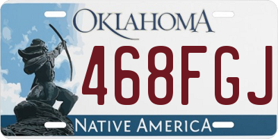 OK license plate 468FGJ