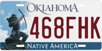 OK license plate 468FHK