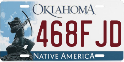 OK license plate 468FJD
