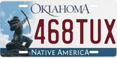 OK license plate 468TUX