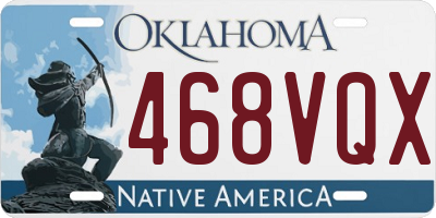 OK license plate 468VQX