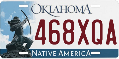 OK license plate 468XQA