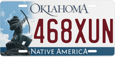 OK license plate 468XUN