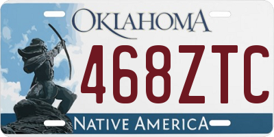 OK license plate 468ZTC