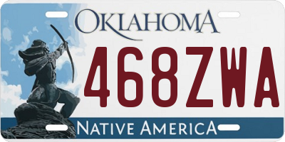 OK license plate 468ZWA