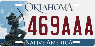 OK license plate 469AAA