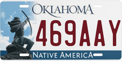 OK license plate 469AAY