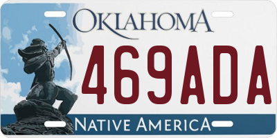 OK license plate 469ADA