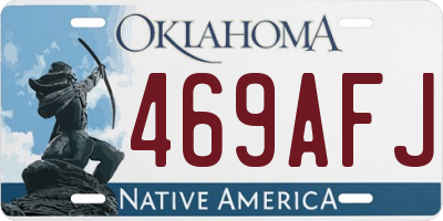 OK license plate 469AFJ