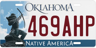 OK license plate 469AHP