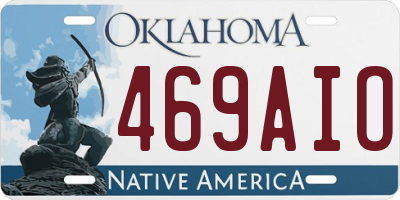 OK license plate 469AIO
