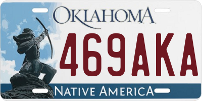 OK license plate 469AKA