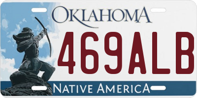 OK license plate 469ALB