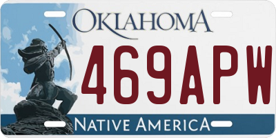 OK license plate 469APW