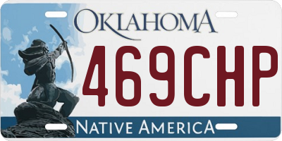 OK license plate 469CHP