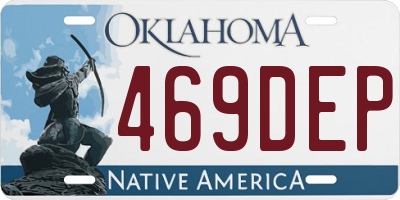 OK license plate 469DEP