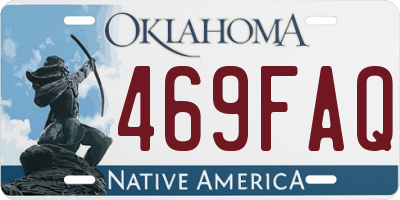 OK license plate 469FAQ