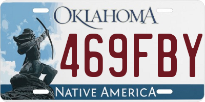 OK license plate 469FBY
