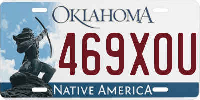 OK license plate 469XOU