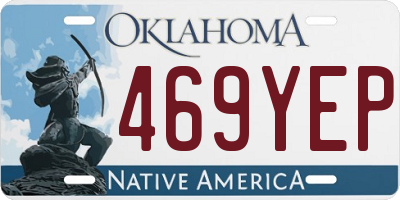 OK license plate 469YEP