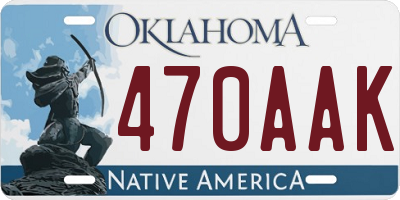 OK license plate 470AAK